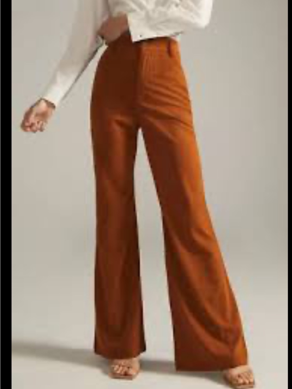 Anthropologie Avec Les Filles Corduroy Flare Pants Bronze - Large